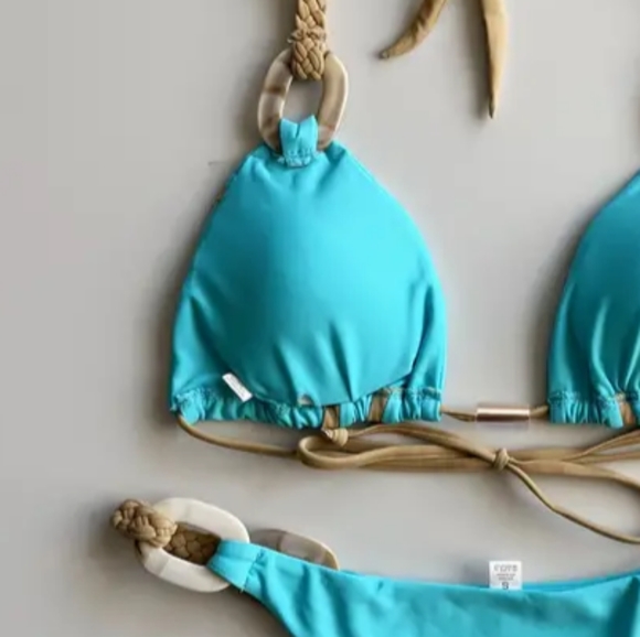 Halter Neck Triangle Bikini Set - Picture 5 of 17